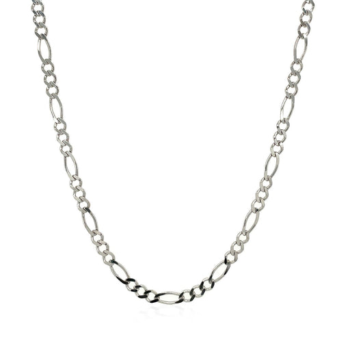 Bids.com 2.6mm 14k White Gold Solid Figaro Chain Necklaces White Smoke 16 / White Gold,18 / White Gold,20 / White Gold,24 / White Gold,One / White Gold