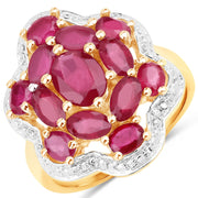 Bids.com 14K Yellow Gold Plated 4.18 Carat Genuine Glass Filled Ruby .925 Sterling Silver Ring Rings White Smoke size 6.00,size 8.00,size 7.00,size 9.00,size 5.00,size 10.00
