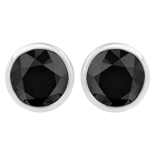 Bids.com .925 Sterling Silver 4.00 Cttw Round Brilliant-Cut Black Diamond Bezel-Set Stud Earrings with Screw Backs (Fancy Color-Enhanced, I2-I3 Clarity) Earrings White Smoke White.Sterling Silver / 3,White.Sterling Silver / 1.5,White.Sterling Silver / 4,White.Sterling Silver / 2,White.Sterling Silver / 1,White.Sterling Silver / 0.75,White.Sterling Silver / 1.25,White.Sterling Silver / 1.38,White.Sterling Silver / 2.5,White.St