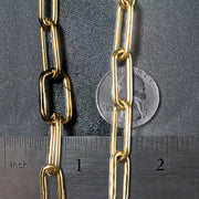 Bids.com 14k Yellow Gold Rounded Paperclip Chain Necklace Necklaces Dim Gray 18 / Yellow Gold