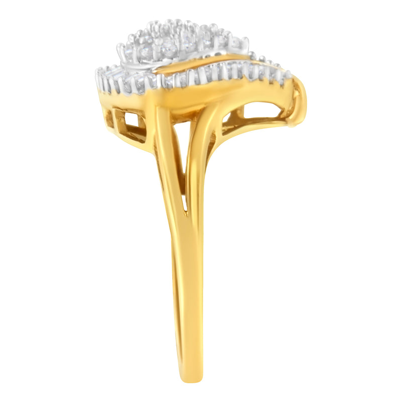 Bids.com 10K Yellow Gold Diamond Cluster Ring (1/2 Cttw, I-J Color, I1-I2 Clarity) - Size 8 Rings White Smoke 7 / Yellow.Gold,6 / Yellow.Gold,7.5 / Yellow.Gold,6.5 / Yellow.Gold,8 / Yellow.Gold