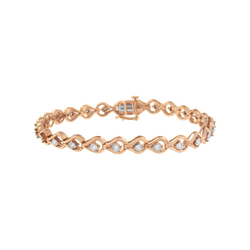 Bids.com .925 Sterling Silver 1/4 Cttw Diamond Miracle-Set Teardrop Shaped 7â€ Link Bracelet (I-J Color, I3 Clarity) Bracelets White Smoke 7 / Rose.Sterling Silver,7 / White.Sterling Silver