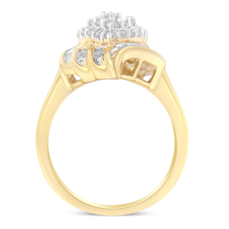 Bids.com 10K Yellow Gold Diamond Cocktail Ring (3/4 Cttw, I-J Color, I2-I3 Clarity) - Size 8 Rings White Smoke 7 / Yellow.Gold,6 / Yellow.Gold,6.5 / Yellow.Gold,7.5 / Yellow.Gold,8 / Yellow.Gold