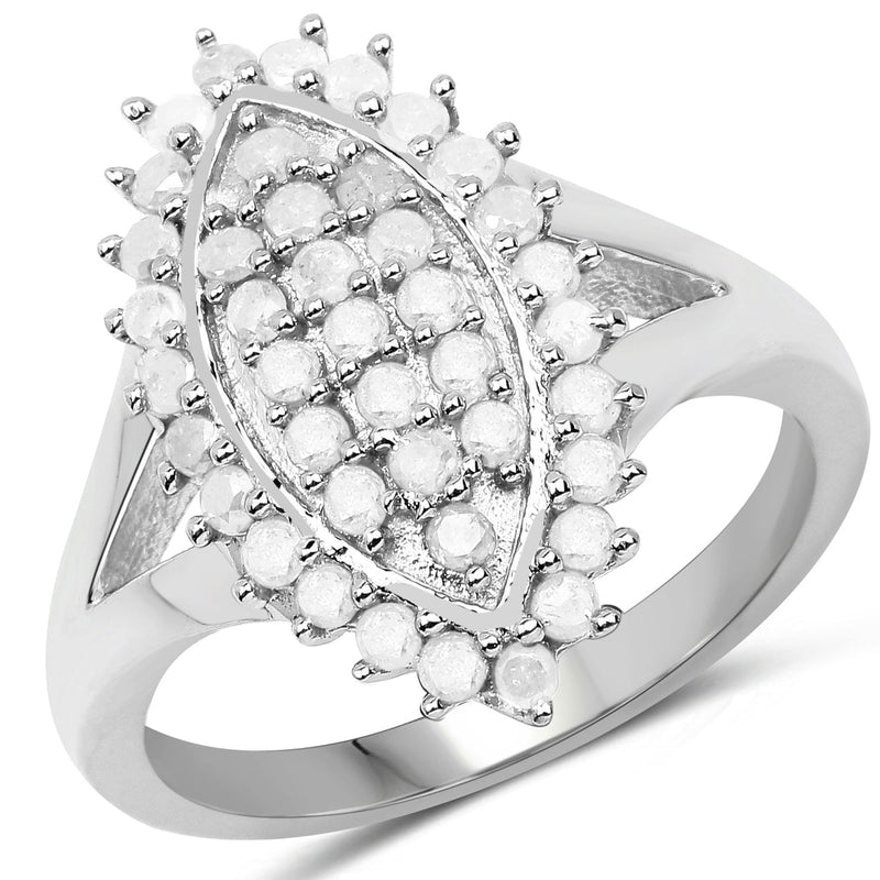 Bids.com 0.62 Carat Genuine White Diamond .925 Sterling Silver Ring Rings White Smoke size 6.00,size 7.00,size 8.00,size 9.00,size 5.00