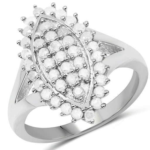 Bids.com 0.62 Carat Genuine White Diamond .925 Sterling Silver Ring Rings White Smoke size 6.00,size 7.00,size 8.00,size 9.00,size 5.00