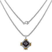 Bids.com 6.27 Carat Genuine Smoky Quartz, Citrine & White Topaz .925 Sterling Silver Pendant Pendants White Smoke