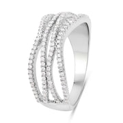 Bids.com 0.46 Carat Genuine White Diamond 14K White Gold Ring (F-G Color, SI Clarity) Rings White Smoke size 8.25
