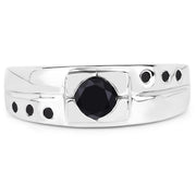 Bids.com 0.56 Carat Genuine Black Diamond .925 Sterling Silver Ring Rings Lavender size 9.00,size 6.00,size 7.00,size 8.00
