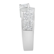 Bids.com 14K White Gold 2.0 Cttw Channel-Set Princess and Baguette-Cut Diamond Bypass Ring Band (G-H Color, SI1-SI2 Clarity) - Ring Size 6.5 Rings Light Gray 6.5 / White.Gold