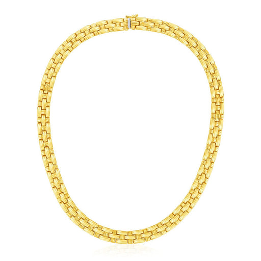Bids.com 14k Yellow Gold Basket Weave Necklace Necklaces White Smoke 17 / Yellow Gold