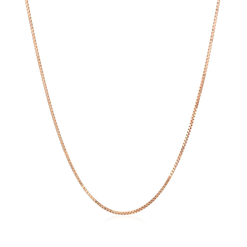 Bids.com 14k Rose Gold Classic Box Chain 0.8mm Necklaces White Smoke 16 / Rose Gold,17 / Rose Gold,18 / Rose Gold,20 / Rose Gold,24 / Rose Gold
