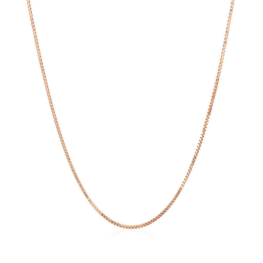 Bids.com 14k Rose Gold Classic Box Chain 0.8mm Necklaces White Smoke 16 / Rose Gold,17 / Rose Gold,18 / Rose Gold,20 / Rose Gold,24 / Rose Gold