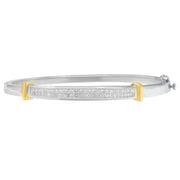 Bids.com 14K Two-Toned Gold Princess Cut Diamond Fashion Bangle (1 cttw, H-I Color, SI1-SI2 Clarity) Bracelets Gray YellowWhite.Gold / 7