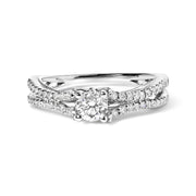 Bids.com 14K White Gold 5/8 Cttw Diamond Split Shank Engagement Ring  (G-H Color, VS2-SI1 Clarity) - Size 7 Rings White Smoke 7 / White.Gold