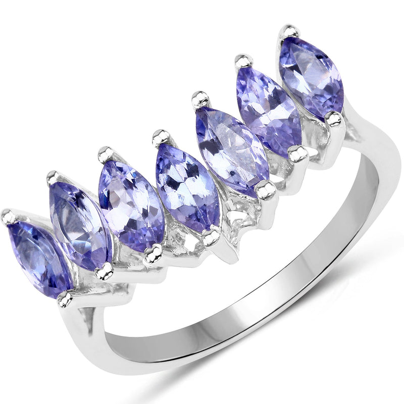 Bids.com 1.68 Carat Genuine Tanzanite .925 Sterling Silver Ring Rings White Smoke size 6.00,size 10.00,size 7.00,size 8.00,size 9.00,size 5.00