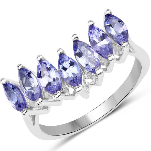 Bids.com 1.68 Carat Genuine Tanzanite .925 Sterling Silver Ring Rings White Smoke size 6.00,size 10.00,size 7.00,size 8.00,size 9.00,size 5.00