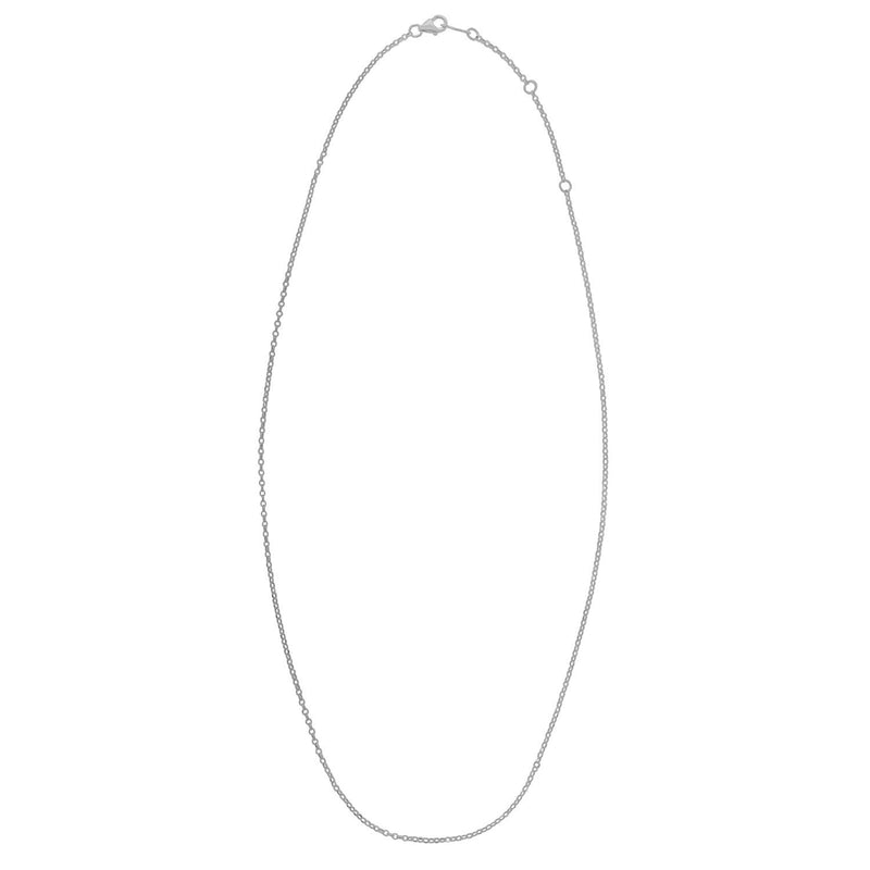 Bids.com Double Extendable Cable Chain in 14k White Gold (1.40 mm) Necklaces White Smoke 18 / White Gold