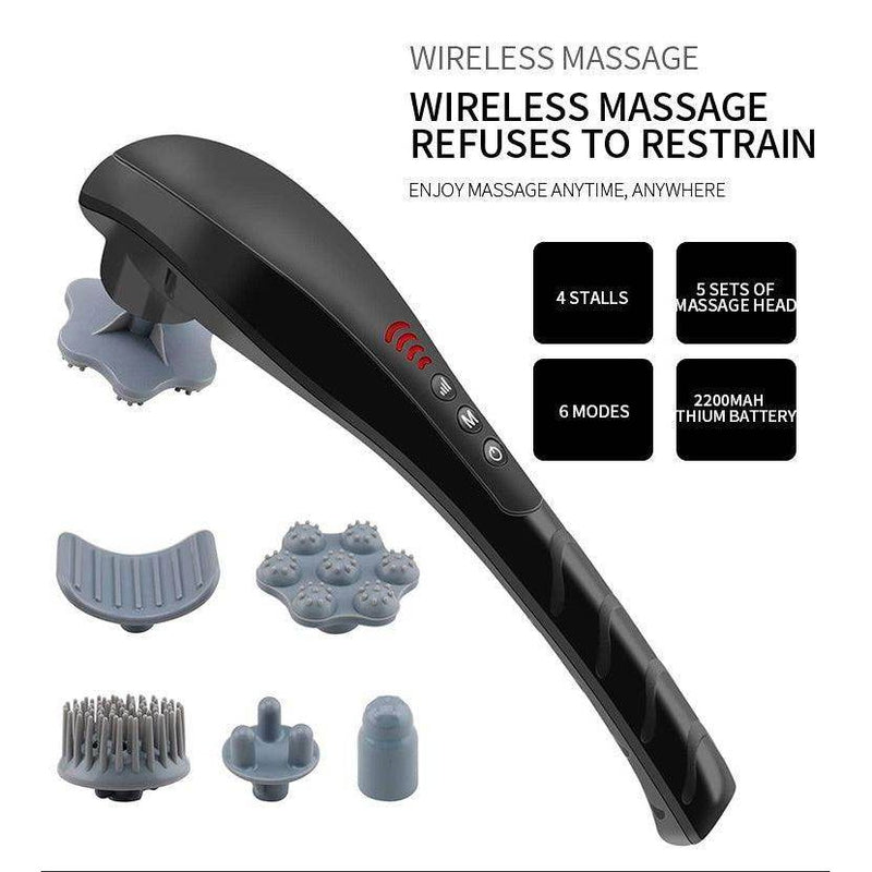 SmartPursue™ Handheld Deep Tissue Massager for Muscles Massagers White Smoke Black / US,Black / EU,Black / UK,Black / USB,Black / AU