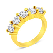 Bids.com 14K Yellow Gold Plated .925 Sterling Silver 2.0 Cttw Shared Prong Set Diamond 5 Stone Wedding Band Ring (J-K Color, I1-I2 Clarity) - Size 7 Rings White Smoke 7 / Yellow.Sterling Silver,8 / Yellow.Sterling Silver,6 / Yellow.Sterling Silver,9 / Yellow.Sterling Silver