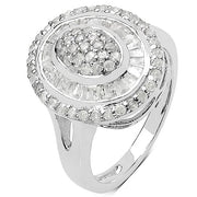 Bids.com 1.08 Carat Genuine White Diamond .925 Sterling Silver Ring Rings White Smoke size 8.00,size 6.00,size 7.00,size 9.00