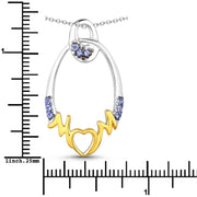 Bids.com 0.18 Carat Genuine Tanzanite .925 Sterling Silver Pendant Pendants White Smoke size 18.00