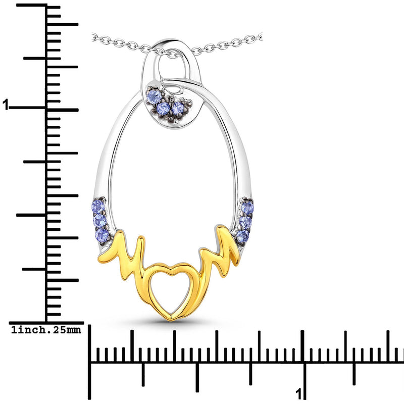 Bids.com 0.18 Carat Genuine Tanzanite .925 Sterling Silver Pendant Pendants White Smoke size 18.00