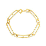 Bids.com 14k Yellow Gold 7 1/4 inch Elongated Alternating Mariner Link Bracelet (7.40 mm) Bracelets White Smoke 7.25 / Yellow Gold