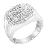 Bids.com 14K White Gold Men's 1 CTTW Diamond Band Ring Rings White Smoke 10 / White.Gold,10.5 / White.Gold,9.5 / White.Gold