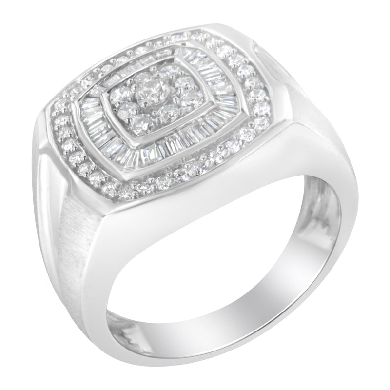 Bids.com 14K White Gold Men's 1 CTTW Diamond Band Ring Rings White Smoke 10 / White.Gold,10.5 / White.Gold,9.5 / White.Gold