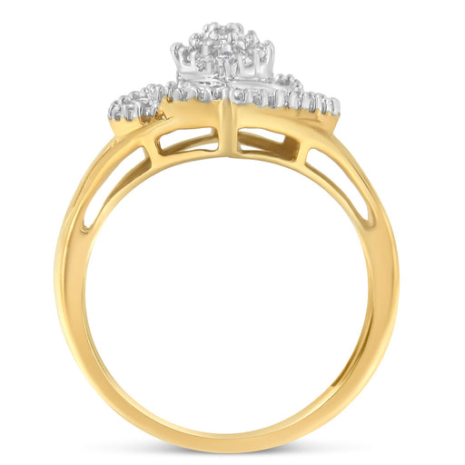 Bids.com 10K Yellow Gold Diamond Cocktail Ring (1/2 Cttw, J-K Color, I2-I3 Clarity) - Size 6-1/2 Rings White Smoke 7 / Yellow.Gold,6 / Yellow.Gold,8 / Yellow.Gold,7.5 / Yellow.Gold,6.5 / Yellow.Gold