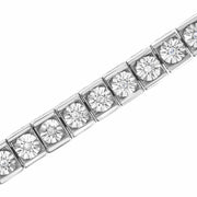 Bids.com .925 Sterling Silver Miracle Set Diamond Accent Classic Tennis Bracelet (I-J Color, I2-I3 Clarity) - 7.25" Bracelets White Smoke White.Sterling Silver / 7.25