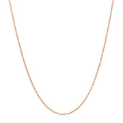 Bids.com 14k Rose Gold Oval Cable Link Chain 0.97mm Necklaces White Smoke 16 / Rose Gold,18 / Rose Gold,20 / Rose Gold