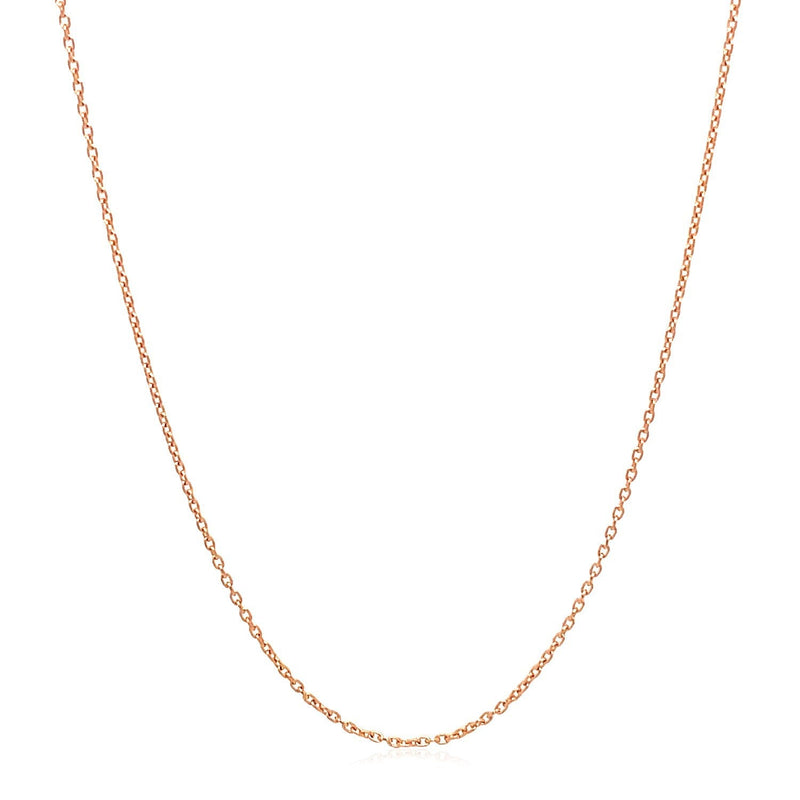 Bids.com 14k Rose Gold Oval Cable Link Chain 0.97mm Necklaces White Smoke 16 / Rose Gold,18 / Rose Gold,20 / Rose Gold