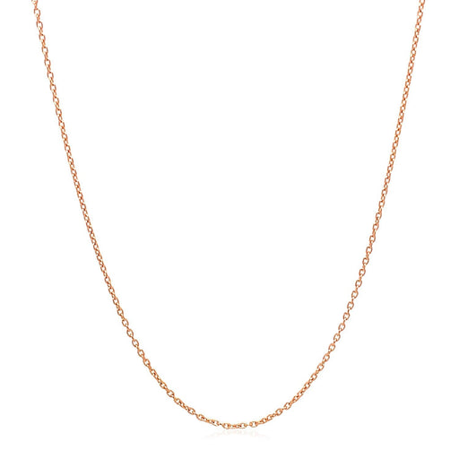 Bids.com 14k Rose Gold Oval Cable Link Chain 0.97mm Necklaces White Smoke 16 / Rose Gold,18 / Rose Gold,20 / Rose Gold