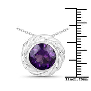 Bids.com 3.30 Carat Genuine Amethyst .925 Sterling Silver Pendant Pendants White Smoke