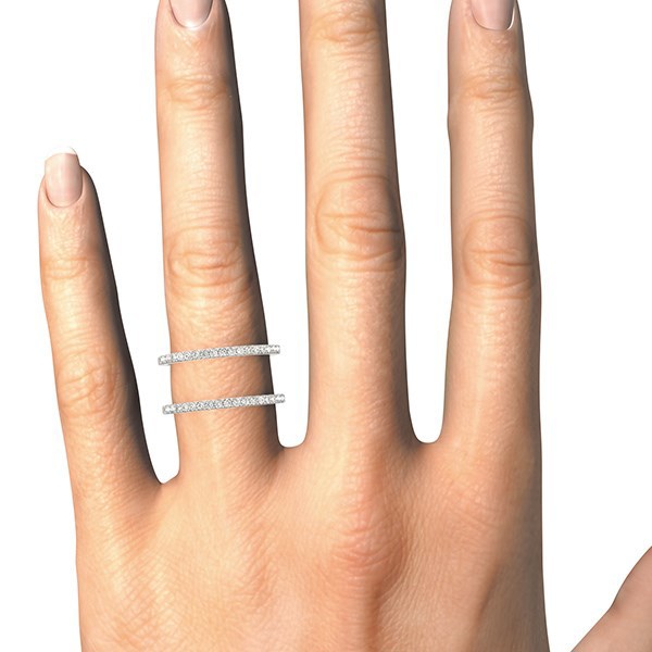 Bids.com 14k White Gold Dual Band Design Ring with Diamonds (1/3 cttw) Rings White Smoke 3 / White Gold,3.5 / White Gold,4 / White Gold,4.5 / White Gold,5 / White Gold,5.5 / White Gold,6 / White Gold,6.5 / White Gold,7 / White Gold,7.5 / White Gold,8 / White Gold,8.5 / White Gold,9 / White Gold