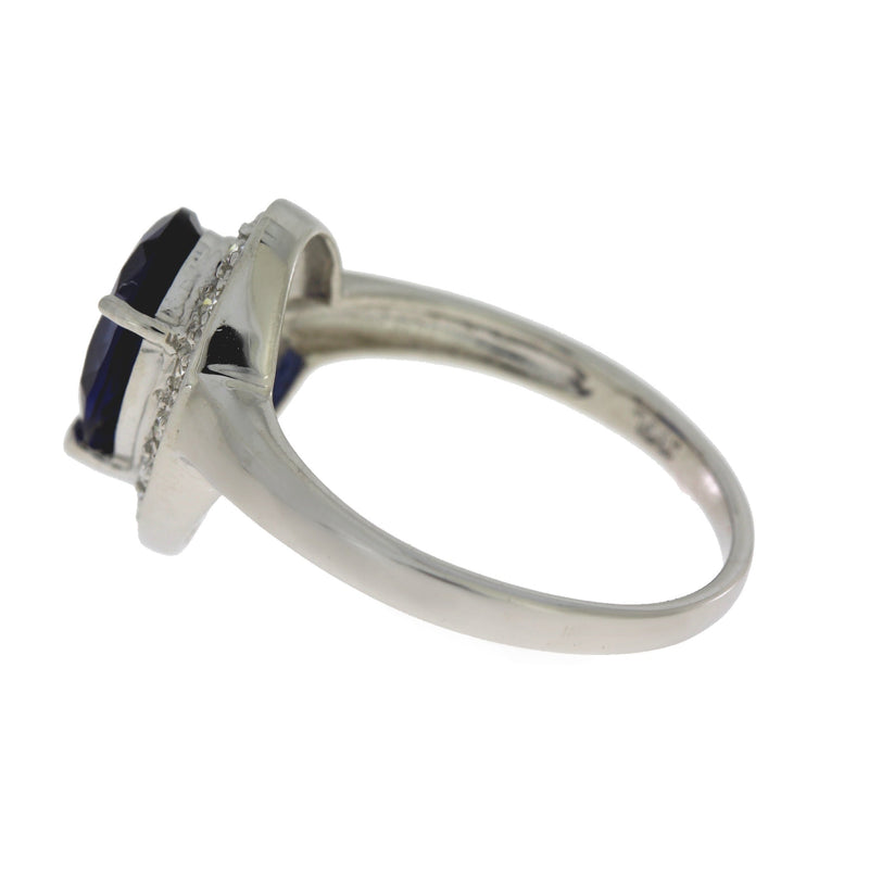 Bids.com Created Sapphire Moissanite Ring Sterling Silver Rings White Smoke 7.0