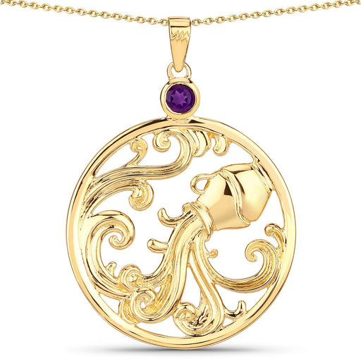 Bids.com 0.24 Carat Genuine Amethyst .925 Sterling Silver Pendant Pendants White Smoke