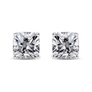 Bids.com 14K White Gold 1 1/2 Cttw Clarity Enhanced Princess Cut Diamond Solitaire Stud Earrings (I-J Color, I1-I2 Clarity) Earrings White Smoke White.Gold / 1.5