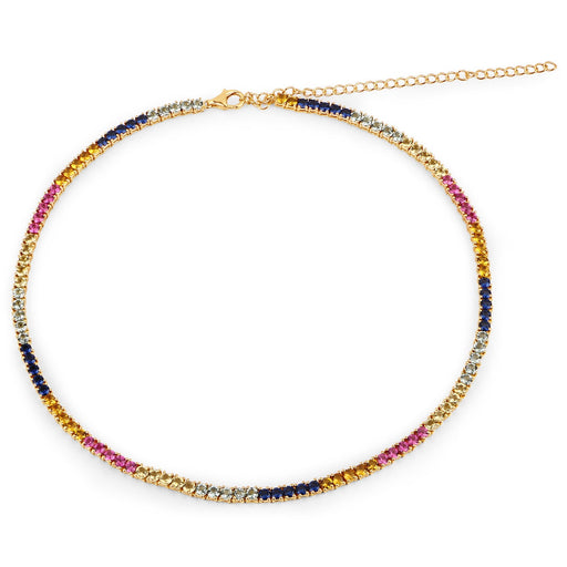 Bids.com 11.65 Carat Created Multi Sapphire .925 Sterling Silver Necklace Necklaces White Smoke
