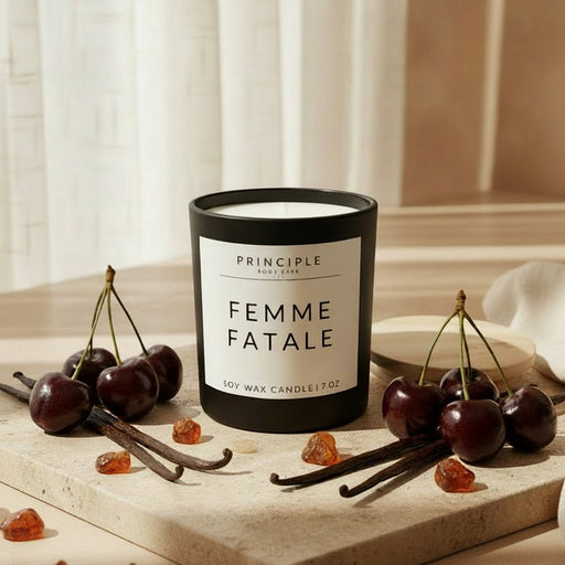 P R I N C I P L E Femme Fatale Soy Wax Candle Candles Light Gray