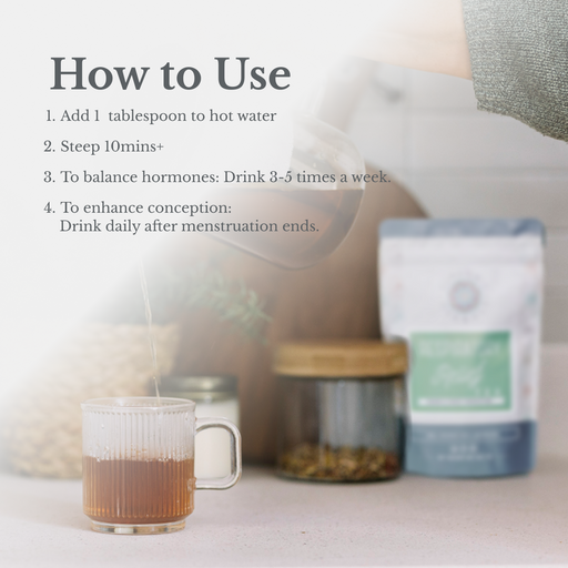 Euphoric Herbals FertiliTea Hormone Balancing Tea Herbal Tea Lavender 60 Cup Servings,30 Cup Servings