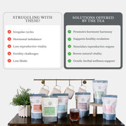 Euphoric Herbals FertiliTea Hormone Balancing Tea Herbal Tea White Smoke 60 Cup Servings,30 Cup Servings