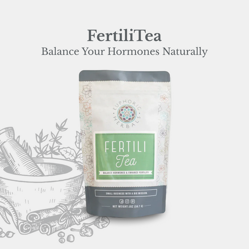 Euphoric Herbals FertiliTea Hormone Balancing Tea Herbal Tea Lavender 60 Cup Servings,30 Cup Servings
