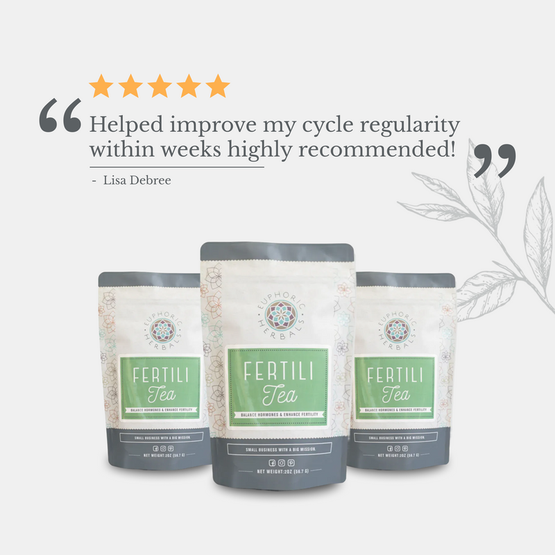 Euphoric Herbals FertiliTea Hormone Balancing Tea Herbal Tea Lavender 60 Cup Servings,30 Cup Servings