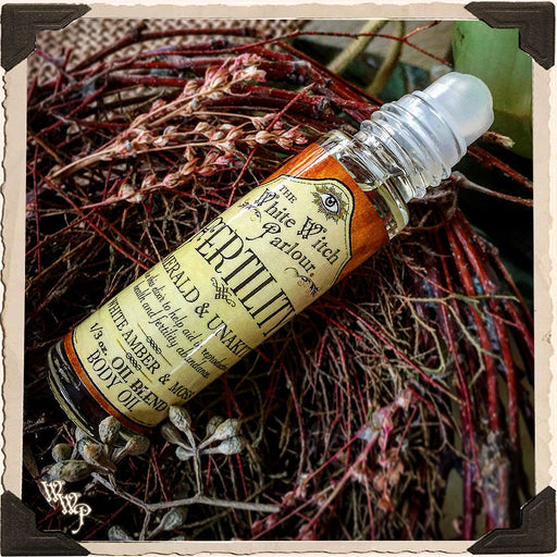 WhiteWitchParlour.com FERTILITY Elixir 1/3oz. Body Oil Rollon. For Creation, New Beginnings & Abundant Opportunities. aromatherapy, perfume, oils Gray