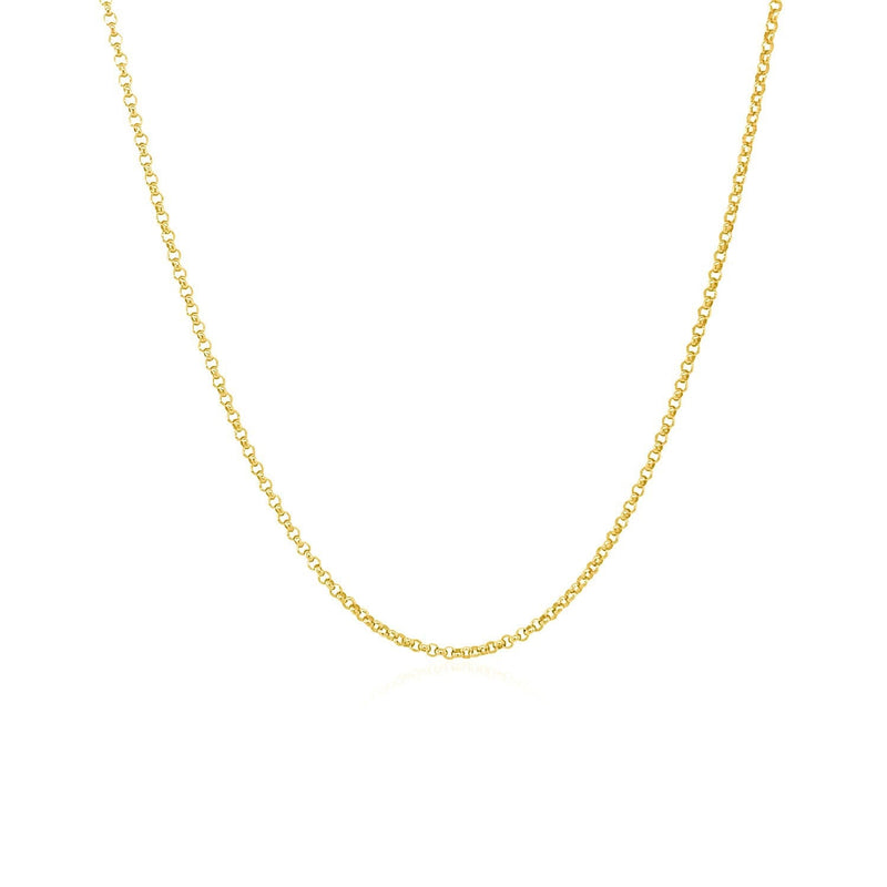 Bids.com 14k Yellow Gold Diamond Cut Rolo Chain 1.1mm Necklaces White Smoke 16 / Yellow Gold,18 / Yellow Gold,20 / Yellow Gold