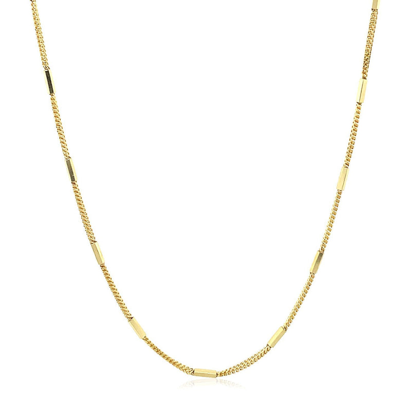 Bids.com Diamond Cut Bar Links Pendant Chain in 14k Yellow Gold (1.3mm) Necklaces White Smoke 16 / Yellow Gold,18 / Yellow Gold,20 / Yellow Gold