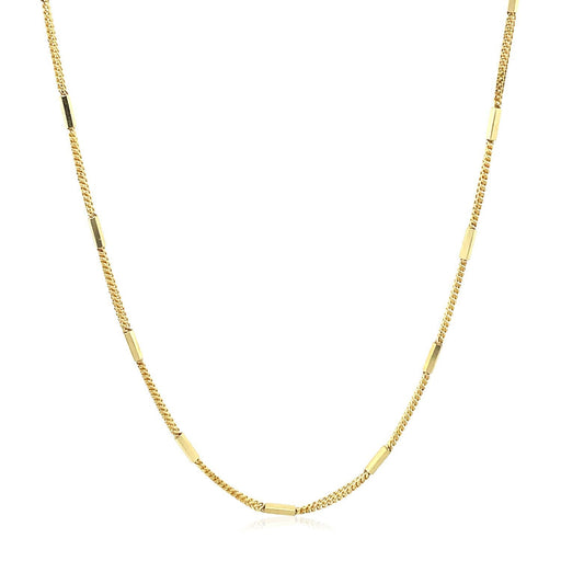 Bids.com Diamond Cut Bar Links Pendant Chain in 14k Yellow Gold (1.3mm) Necklaces White Smoke 16 / Yellow Gold,18 / Yellow Gold,20 / Yellow Gold