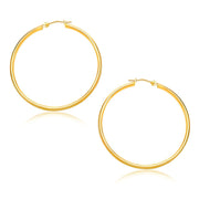 Bids.com 14k Yellow Gold Polished Hoop Earrings (30mm) Earrings White Smoke Yellow Gold